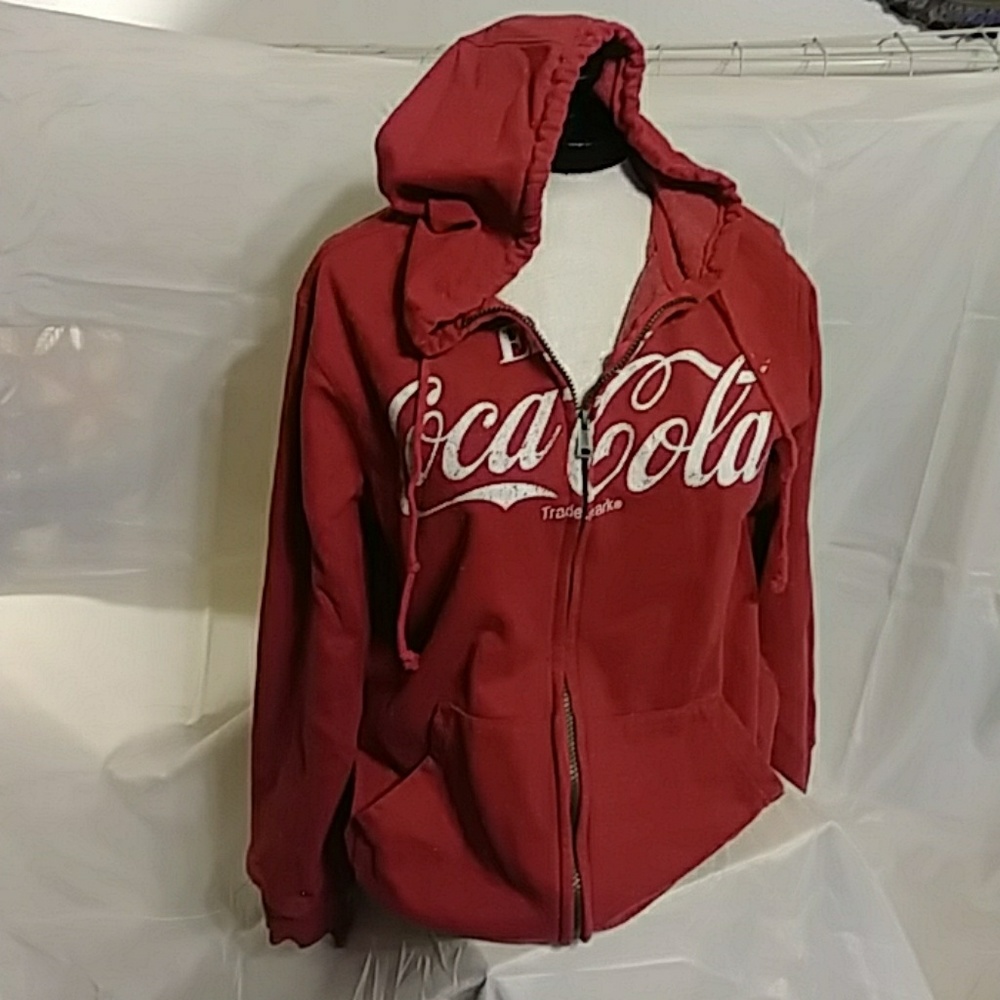 Men or Womens COCA COLA red zip up Jacket hoodie